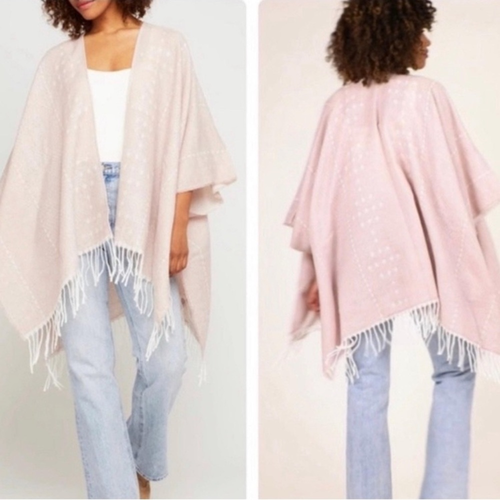 Gentle Fawn Hermosa Elegant Pink Fringe Kimono Lightweight NWT